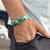 PULSEIRA DE COURO VERDE TIFFANY AJUSTÁVEL (ÂNCORA DOURADO)