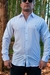 CAMISA SOCIAL MASCULINA MANGA LONGA SLIM BRANCA LISA