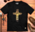 CAMISETA MASCULINA PRETA LEÃO DOURADO