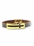 PULSEIRA DE COURO AJUSTÁVEL PLUG MAGNÉTICO COURO MARRON ESCURO (CRUZ VAZADA DOURADA)