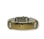 PULSEIRA DE COURO AJUSTÁVEL BRANCA COM DOURADO (PAI NOSSO)