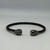 PULSEIRA DE COURO PRETA TRANÇADA PLUG MAGNÉTICO NÃO AJUSTÁVEL (2 CAVEIRA) - comprar online