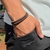 PULSEIRA DE COURO MARROM AJUSTÁVEL 2 TIRAS LISA
