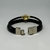 PULSEIRA DE COURO PRETA 1 TRANÇADA (CAVEIRA DOURADA) - comprar online