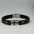PULSEIRA MARROM ESCURO DE COURO AJUSTÁVEL PLUG MAGNÈTICO CROMADO (CRUZ)