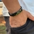 PULSEIRA DE COURO PRETO AJUSTÁVEL (AMÉM ESCOVADO)