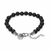 PULSEIRA ORTEGA DE PEDRA NATURAL ÁGATA PRETA - comprar online