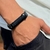 PULSEIRA DE COURO PRETO AJUSTÁVEL (PAI NOSSO PRETO)