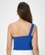 Regata cropped um ombro só canelada azul | Pool by Riachuelo - comprar online