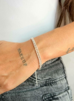 PULSEIRA ELOS FINO - BANHADO A PRATA 925