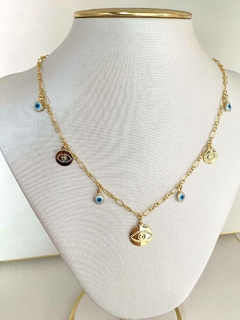 CHOKER OLHO GREGO - BANHADO A OURO - comprar online