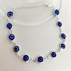 PULSEIRA OLHO GREGO - BANHADO A PRATA 925