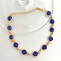 PULSEIRA OLHO GREGO - BANHADO A OURO