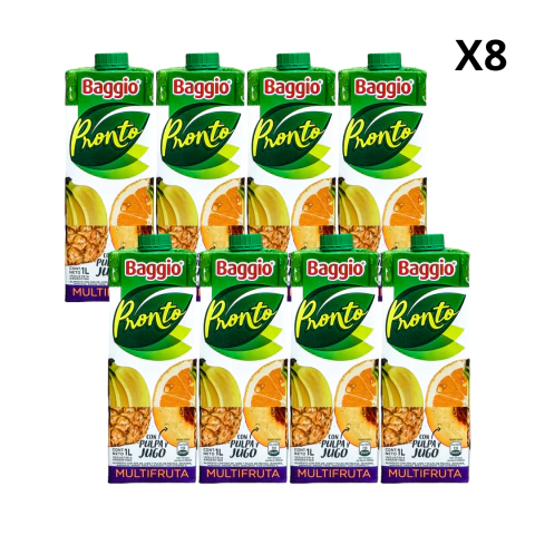 Pack x8 Baggio Multifruta 1L