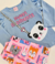 Conjunto Meia Estação Infantil Menina Panda Azul - MP Estilo Kids