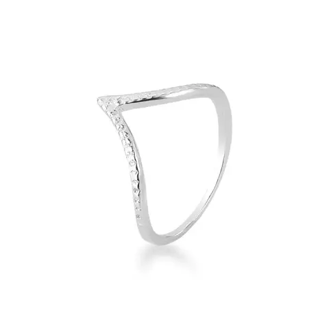 Anel Prata V Cravejado