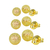 Trio de Brincos Bolinha Texturizado - Banho 18k