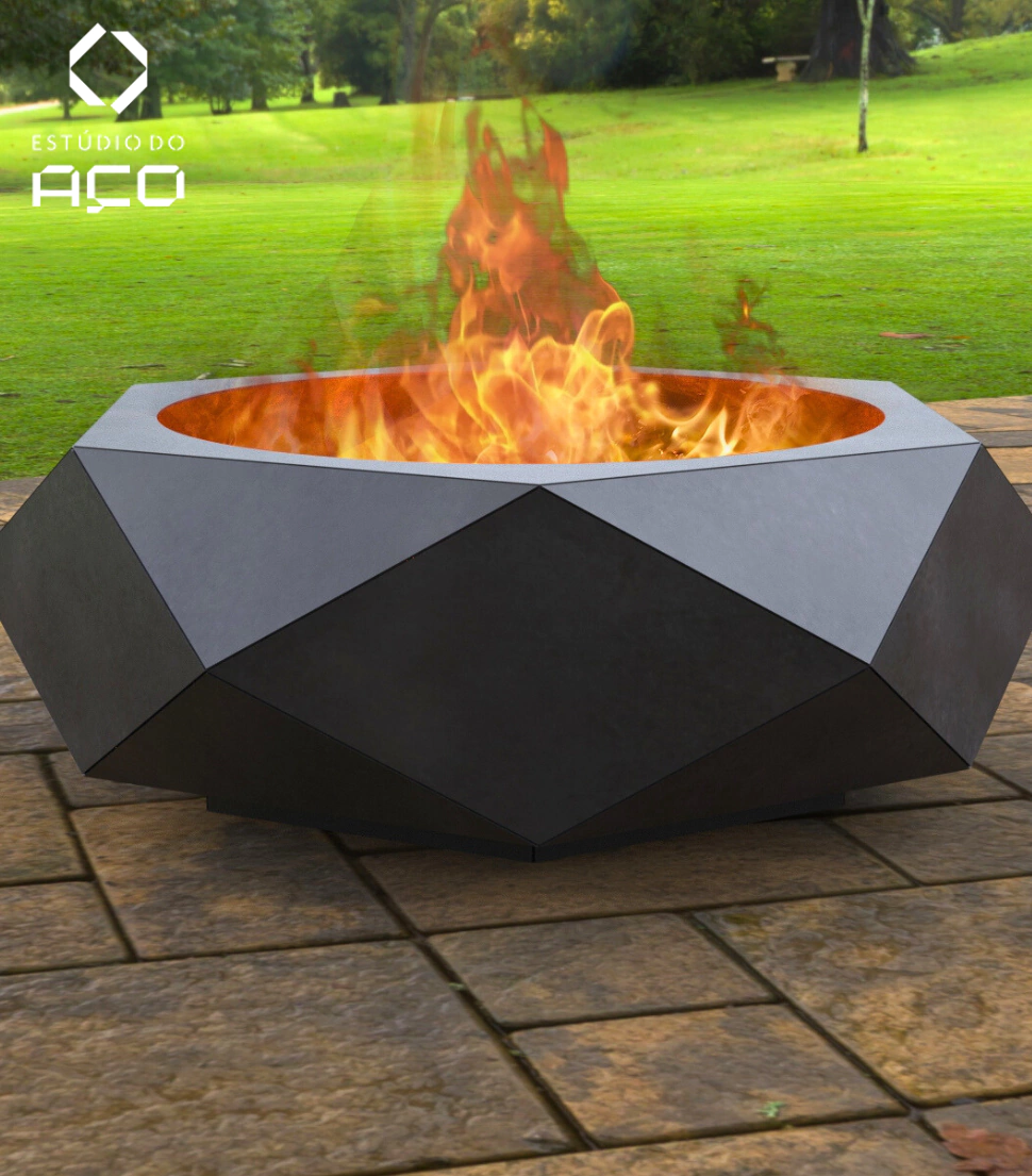 LAREIRA EXTERNA - FIRE PIT VOLUMÉTRICA V1