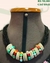 Conjunto Colar missanga preta com bolinhas coloridas e brinco preto - comprar online
