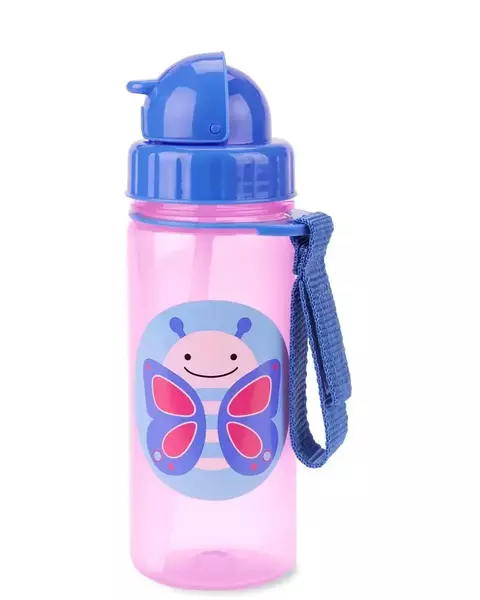 Garrafa de água com canudo SKIP HOP ZOO Borboleta Plástica 390ml - comprar online