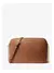 Bolsa de Couro Michael Kors com Ferragens Dourada Cor Chocolate Grande Jet Set Crossbody - Lean Import