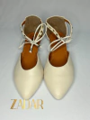Sapatilha Zadar Aberta - Bico Fino - Off White/com tiras