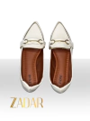 Sapatilha Zadar Bico Fino - Off White/Detalhe dourado