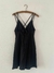 Vestido corto negro de lino - comprar online
