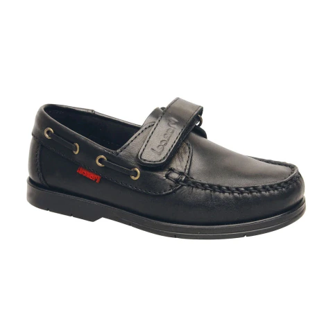 Zapato Colegial Niño Cuero Negro Abrojo 501