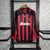Camisa Retrô Milan 2006/2007 Uniforme Home Versão Torcedor Masculino Manga Longa- Vermelha e Preta