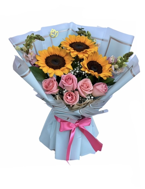 Ramo Mixto Girasol y rosas