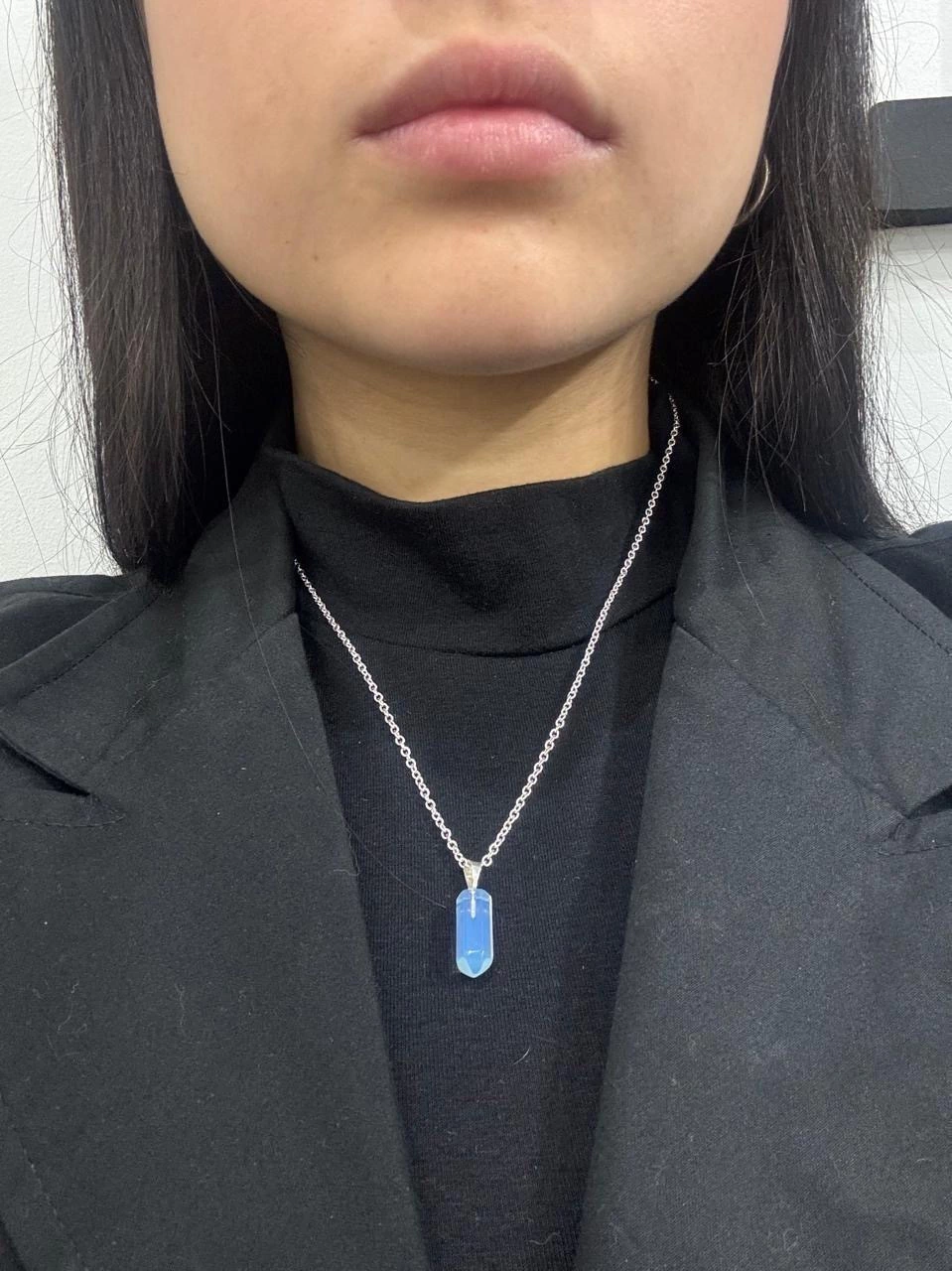 Collar piedra de la luna en punta