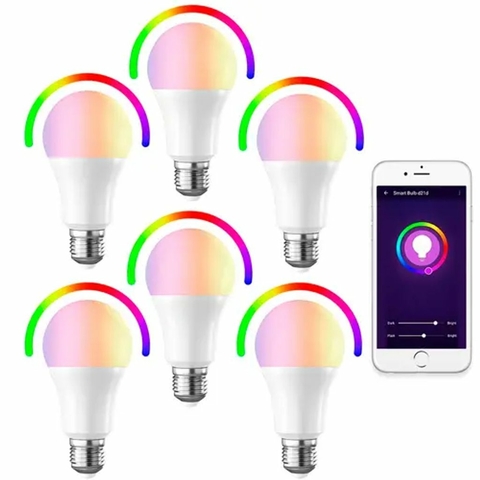 Lampara Led Smart Gadnic Inteligente RGB 9W Wifi COMBO 6 unidades