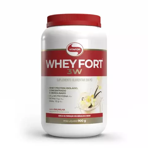 WHEY FORT 3W 900G- BAUNILHA - VITAFOR