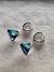 Aros Argollas Cristal Triangulos blue