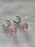 Aros Argollas Cristal Corazones rosa - comprar online
