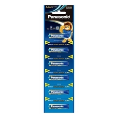 Pila Panasonic Alcalina premium evolta AAA Tira con 6 pz