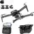 Drone Alpha Pro Evo KF101 com controle remoto e smartphone acoplado, mostrando design moderno e câmeras ajustáveis.