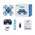 Drone Alpha Mini Swift exibido com controle remoto, bateria, hélices extras e manual.