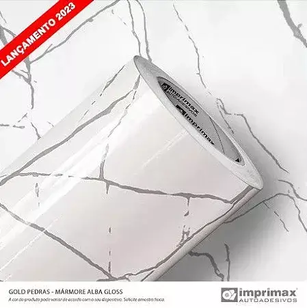 VINIL GOLD PEDRAS MARMORE ALBA GLOSS 1,22 X 25M