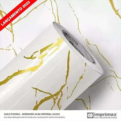 VINIL GOLD PEDRAS MARMORE ALBA IMPERIAL GLOSS 1,22 X 25M