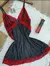 Camisola Romantica Sem Bojo Preta C/ Vermelho - comprar online