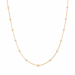 Collar Veneciana con Bolitas en Plata 925 Dorada