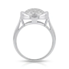 Anillo Oval Pavé Plata 925 con Cubic - comprar online