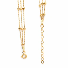 Collar Triple con Bolitas Plata 925 Dorada - comprar online