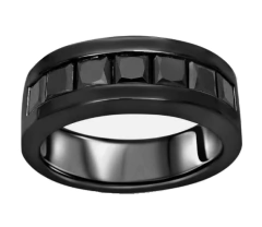 Anillo de Acero con Ceramica