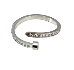 Anillo Clavo de Acero con Zirconia/Cubic