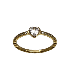 Anillo Corazon de Acero Dorado - comprar online