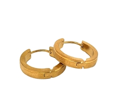 Aros Argolla de Acero Dorado con Glitter