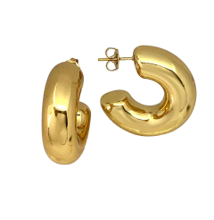 Aros Argollas Inflada de Acero Dorado - comprar online